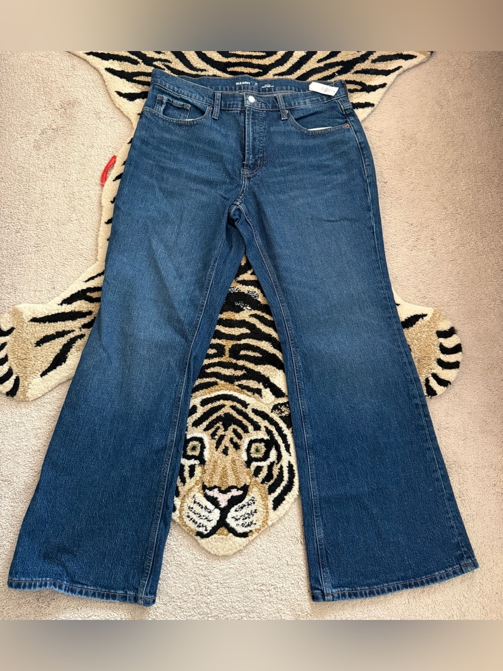 Old Navy Mid-Rise Loose Boot-Cut Jeans Dark Wash Size 12P NWT